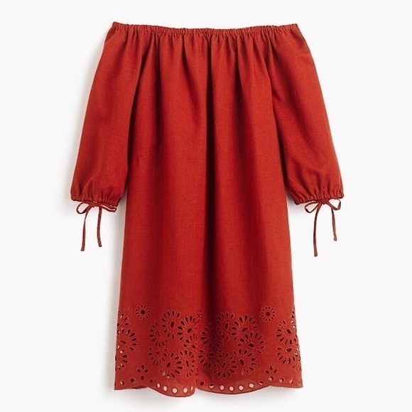 J. Crew Off The Shoulder Eyelet Dress - Picture 2 of 7